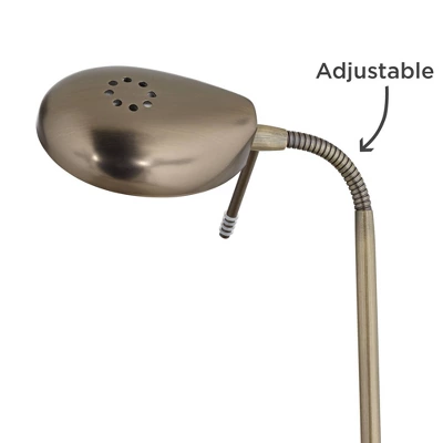 360 Lighting Regan Traditional Pharmacy Floor Lamp 59" Tall Dark Brass Metal LED Adjustable Gooseneck Head For Living Room Reading Bedroom Office 4 360 Lighting Regan Traditional Pharmacy Floor Lamp 59" Tall Dark Brass Metal LED Adjustable Gooseneck Head For Living Room Reading Bedroom Office - Image 2