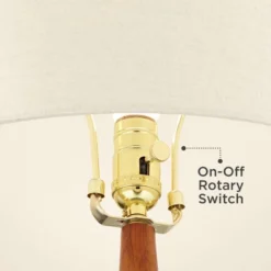 360 Lighting Amelia 28 3/4" Tall Mid Century Modern End Table Lamp Matte Black Ceramic Wood Single Living Room Bedroom Bedside Oatmeal Shade -Home Decoration Shop GUEST 725f784c 0534 4cbf 83a2 bd3f3aa6098e