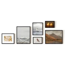 Americanflat 6 Piece Vintage Gallery Wall Art Set - White Caps, New Hampshire Autumn, Small Ship, Oranges Lemons By Maple + Oak -Home Decoration Shop GUEST 745b6b76 e98b 4927 a122 e95bdc04f283