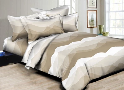 Better Bed Collection 300TC Valleys & Hills Taupe Duvet Set 3 Better Bed Collection 300TC Valleys & Hills Taupe Duvet Set