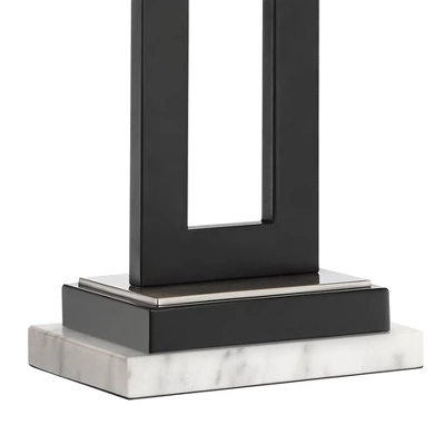 360 Lighting Neil Modern Table Lamp With White Marble Riser 26" High Two Tone USB Charging Port Rectangular Shade Bedroom For Bedroom Living Room Desk 5 360 Lighting Neil Modern Table Lamp With White Marble Riser 26" High Two Tone USB Charging Port Rectangular Shade Bedroom For Bedroom Living Room Desk - Image 3