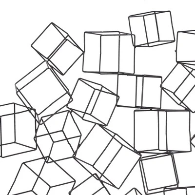 Metal Geometric 3D Square Wall Decor Black - Olivia & May 15 Metal Geometric 3D Square Wall Decor Black - Olivia & May - Image 13