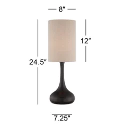 360 Lighting Modern Table Lamp 24.5" High Espresso Bronze Metal Droplet Linen Cylinder Shade For Living Room Family Bedroom Bedside Office 8 360 Lighting Modern Table Lamp 24.5" High Espresso Bronze Metal Droplet Linen Cylinder Shade For Living Room Family Bedroom Bedside Office -Home Decoration Shop GUEST 77d9bf4d d15e 4e22 9749 54a43be4a16e