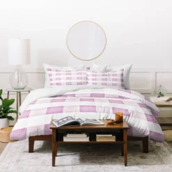 Farmhouse Shabby Gingham Checkered Plaid Monika Strigel Duvet Cover Set Purple/White - Deny Designs -Home Decoration Shop GUEST 781985ff bd12 4bc5 8823 538f55eb586f