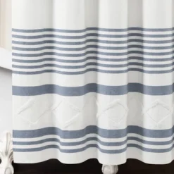 72"x72" Urban Diamond Striped Woven Tufted Eco Friendly Recycled Cotton Shower Curtain - Lush Décor -Home Decoration Shop GUEST 78c4318d 8caa 44aa b89e 4ec11eb8eeb7