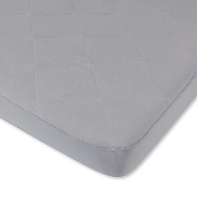 Ely's & Co. Baby Fitted Quilted Sheet With Heat Protection 100% Combed Jersey Cotton Grey 1 Pack 8 Ely's & Co. Baby Fitted Quilted Sheet With Heat Protection 100% Combed Jersey Cotton Grey 1 Pack - Image 6