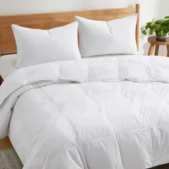 Puredown Lightweight Breathable 75% White Down Comforter Duvet Insert, Cooling Oversized Blanket