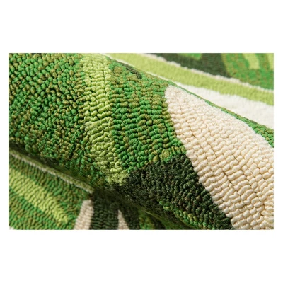 Veranda Bracegirdle Leaf Hooked Accent Rug - Momeni 3 Veranda Bracegirdle Leaf Hooked Accent Rug - Momeni