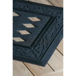 Evergreen Black Scroll Sassafras Floor Mat Indoor Outdoor Rubber Tray 18"x30" Fits Sassafras Inserts 10"x22" Black -Home Decoration Shop GUEST 7e1593bc bfa6 4afa aa95 2c17628e0231