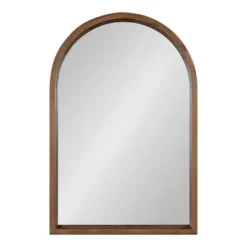 20" X 30" Hutton Wood Framed Arch Decorative Wall Mirror Rustic Brown - Kate & Laurel All Things Decor