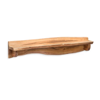 Alpine Live Edge Wood Mantel Shelf Natural Brown - Alaterre Furniture 8 Alpine Live Edge Wood Mantel Shelf Natural Brown - Alaterre Furniture - Image 6