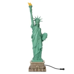 Techko Maid Resin/ABS Statue Of Liberty Solar Outdoor Garden Statue Decor With Spotlight