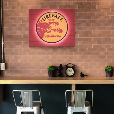 Fireball Whisky Vintage Metal Backlit LED Wall Sign - American Art Decor 4 Fireball Whisky Vintage Metal Backlit LED Wall Sign - American Art Decor - Image 2