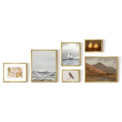 Americanflat 6 Piece Vintage Gallery Wall Art Set - White Caps, New Hampshire Autumn, Small Ship, Oranges Lemons By Maple + Oak -Home Decoration Shop GUEST 83dfb673 3a44 4024 b3ce 9ed743392034