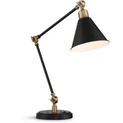 360 Lighting Modern Industrial Desk Table Lamp With USB Charging Port Adjustable 26.75" High Black Antique Brass For Bedroom Bedside Office -Home Decoration Shop GUEST 8535cb3a dae0 4af0 a15a 4796ac073cdd