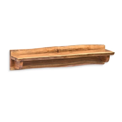 Alpine Live Edge Wood Mantel Shelf Natural Brown - Alaterre Furniture 7 Alpine Live Edge Wood Mantel Shelf Natural Brown - Alaterre Furniture - Image 5