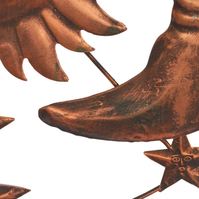 Metal Sun And Moon Indoor Outdoor Wall Decor With Stars Bronze - Olivia & May 6 Metal Sun And Moon Indoor Outdoor Wall Decor With Stars Bronze - Olivia & May - Image 4