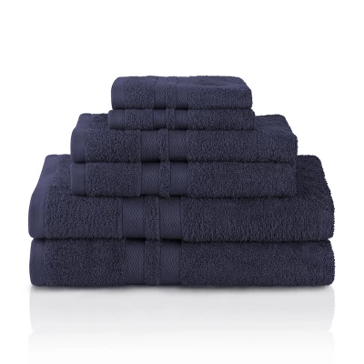 Cotton 6 Piece Bath Towel Set, Plush And Quick Drying, Classic Ionic Jacquard Border And Embroidered Trim By Blue Nile Mills 16 Cotton 6 Piece Bath Towel Set, Plush And Quick Drying, Classic Ionic Jacquard Border And Embroidered Trim By Blue Nile Mills - Image 14