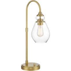 Possini Euro Design Possini Euro Vaile Desk Lamp With Dual USB Ports Warm Gold With Glass Shade -Home Decoration Shop GUEST 8c68f048 bcdc 4268 8ba2 9325176438a0