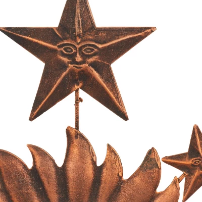 Metal Sun And Moon Indoor Outdoor Wall Decor With Stars Bronze - Olivia & May 5 Metal Sun And Moon Indoor Outdoor Wall Decor With Stars Bronze - Olivia & May - Image 3