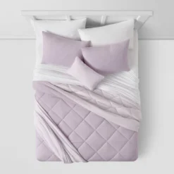 Solid Microfiber Reversible Decorative Bed Set With Throw - Room Essentials™ -Home Decoration Shop GUEST 8d88b1a5 bacb 400d bff9 2871bf646785