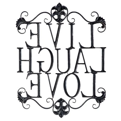 28" X 21" Traditional Metal Live Laugh Love Wall Décor Brown - Olivia & May 13 28" X 21" Traditional Metal Live Laugh Love Wall Décor Brown - Olivia & May - Image 11