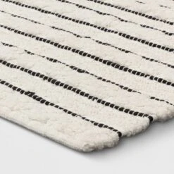Striped Bath Rug White/Black - Opalhouse™