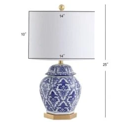 25" Ceramic/Metal Gretchen Ginger Jar Table Lamp (Includes LED Light Bulb) Blue - JONATHAN Y 7 25" Ceramic/Metal Gretchen Ginger Jar Table Lamp (Includes LED Light Bulb) Blue - JONATHAN Y -Home Decoration Shop GUEST 9343ee63 dfb1 435c 9a95 78727bf58f1d