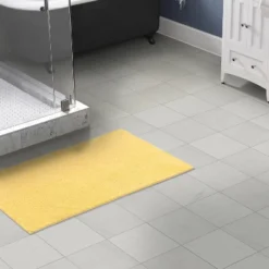 30"x50" Queen Cotton Washable Soft Bath Rug Yellow - Garland Rug