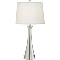 360 Lighting Karl Modern Table Lamps 27 1/2" Tall Set Of 2 Brushed Nickel With USB And Outlet White Drum Shade For Bedroom Living Room House Bedside 17 360 Lighting Karl Modern Table Lamps 27 1/2" Tall Set Of 2 Brushed Nickel With USB And Outlet White Drum Shade For Bedroom Living Room House Bedside -Home Decoration Shop GUEST 94e5463c d92f 4dad a57c c8d147a65a0b