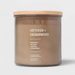 Glass Jar Vetiver And Cedarwood Candle Brown - Threshold™ -Home Decoration Shop GUEST 94fa0143 6384 4148 9851 b3c3e6d22167