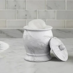 Marble Patterned Compton Q-tip Jar - Nu Steel 9 Marble Patterned Compton Q-tip Jar - Nu Steel -Home Decoration Shop GUEST 95473b99 dd8f 4410 bae5 c08d01546d20