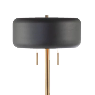Globe Electric 2 Light Metallic Dark Gray Floor Lamp - Novogratz X Globe 3 Globe Electric 2 Light Metallic Dark Gray Floor Lamp - Novogratz X Globe