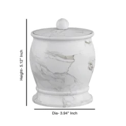 Marble Patterned Compton Q-tip Jar - Nu Steel