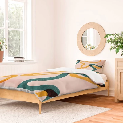 Deny Designs ThirtyOne Illustrations Streamers Duvet Set Pink 3 Deny Designs ThirtyOne Illustrations Streamers Duvet Set Pink