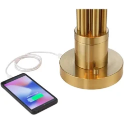 Possini Euro Design Possini Euro® Granview Desk Lamp With Glass Shade And Dual USB Ports -Home Decoration Shop GUEST 9b40a92d 393d 489d 8ea1 114efb01132f