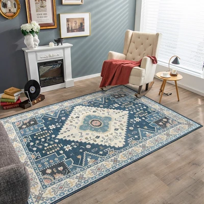 Costway Area Rugs 5'4'' X 6'7''5'4'' X 7'7'' Faux Wool Fabric Doormat Home Carpet Living Room Bedroom 4 Costway Area Rugs 5'4'' X 6'7''5'4'' X 7'7'' Faux Wool Fabric Doormat Home Carpet Living Room Bedroom - Image 2