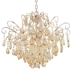 Vienna Full Spectrum Mellie Champagne Gold Chandelier 24" Wide French Crystal 6-Light Fixture For Dining Room House Kitchen Island Entryway Bedroom -Home Decoration Shop GUEST 9c60a86b 62f2 4f68 8519 d5f333eddd1d