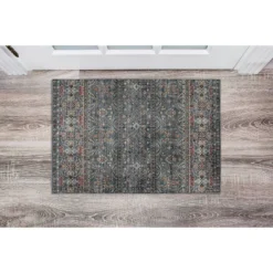 Washable Grant Rug Teal/Ivory - Linon -Home Decoration Shop GUEST 9e5149f5 abb2 4db8 8709 c5b2b52a6d9c