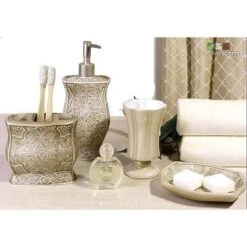 Creative Scents Beige Victoria Bathroom Accessories Set