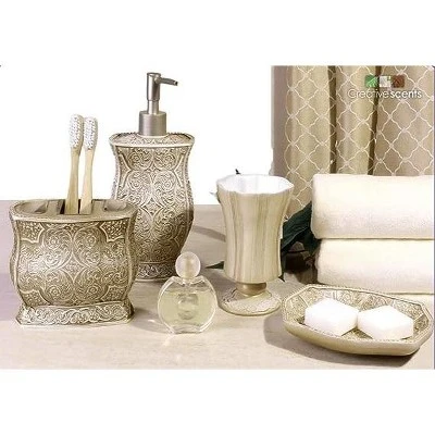 Creative Scents Beige Victoria Bathroom Accessories Set 3 Creative Scents Beige Victoria Bathroom Accessories Set