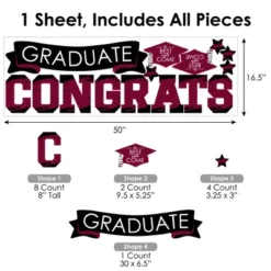 Big Dot Of Happiness Maroon Graduation Party Photo Backdrop - Wall Decals -Home Decoration Shop GUEST a0802678 ff60 4c3f 8fde 784aee195b44