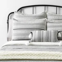 Textured Stripe Pillow Sham Dark Gray/Cream - Hearth & Hand With Magnolia 9 Textured Stripe Pillow Sham Dark Gray/Cream - Hearth & Hand With Magnolia -Home Decoration Shop GUEST a0f8fe96 7ab4 46c3 ad09 b2250acbb400