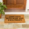 Evergreen Come Back With Wine And Dog Treats Indoor Outdoor Doormat 1'4"x2'4" Brown -Home Decoration Shop GUEST a2a8ddf0 be67 4b77 85a0 2125c31b5739