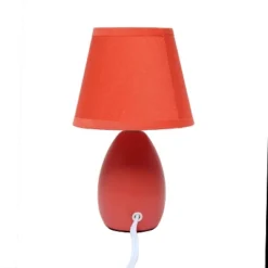 9.45" 2pk Petite Ceramic Oblong Bedside Table Desk Lamps With Matching Tapered Drum Shade Orange - Creekwood Home -Home Decoration Shop GUEST a3b97f0a f307 497a 919d 6bb40c471255