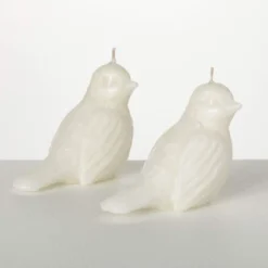 3.5"H Sullivans White Bird Candle - Set Of 2, White -Home Decoration Shop GUEST a4d355fc 9d27 4d75 b76c 31e1f084b70f