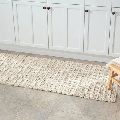 MDesign Soft Cotton Spa Mat Rug For Bathroom, Braided, 60" X 21" 3 MDesign Soft Cotton Spa Mat Rug For Bathroom, Braided, 60" X 21"