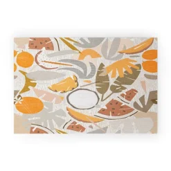 Evamatise Tiki Picnic Mid Century Modern Looped Vinyl Welcome Mat - Society6 -Home Decoration Shop GUEST a520b48b 8ba4 4db4 8185 87168a4bb230