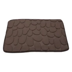 Unique Bargains Cobblestone Pattern Bathroom Rugs Polyester Bath Mat Machine Washable Brown 80x50cm -Home Decoration Shop GUEST a796712e d3d8 4b0a 9739 1f6d3589148b