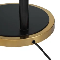 Possini Euro Design Modern Arc Floor Lamp 63 1/2" Tall Warm Gold Black Metal Milky White Glass Shade For Living Room Reading House -Home Decoration Shop GUEST aa1192fe 3030 4959 bb41 694b18ac188d